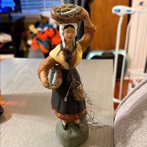 Vintage Lascours Santon de Provence - Woman with fishing net